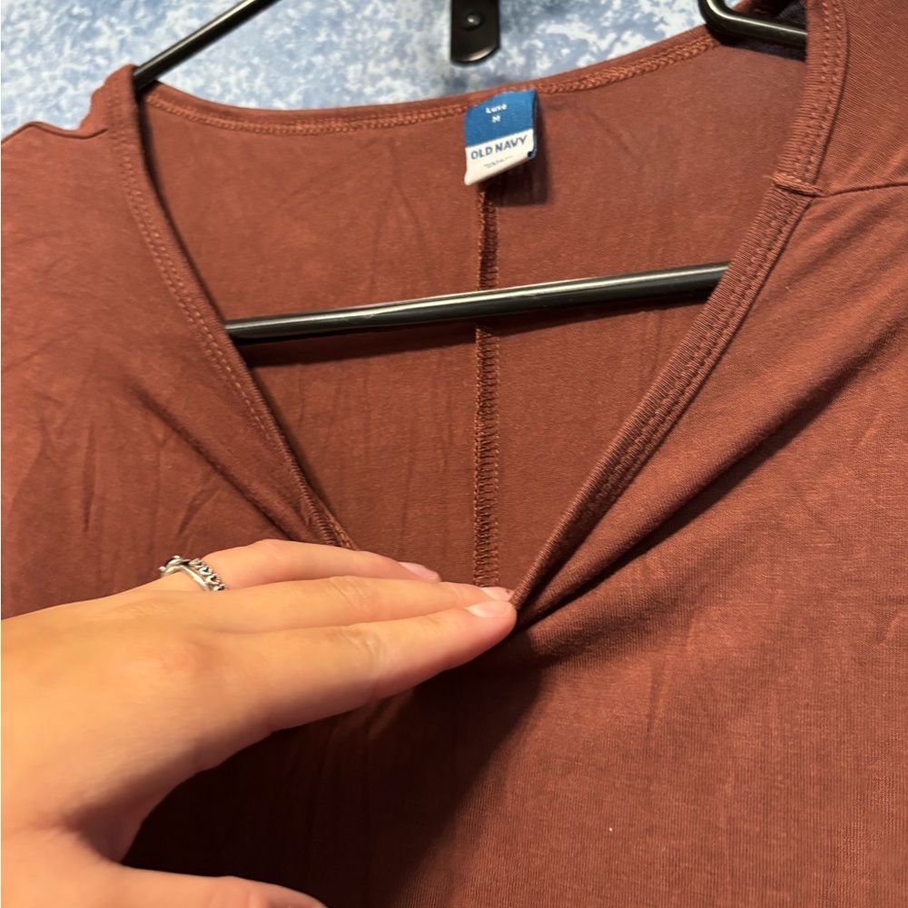 Old Navy Chocolate Brown V-Neck Top